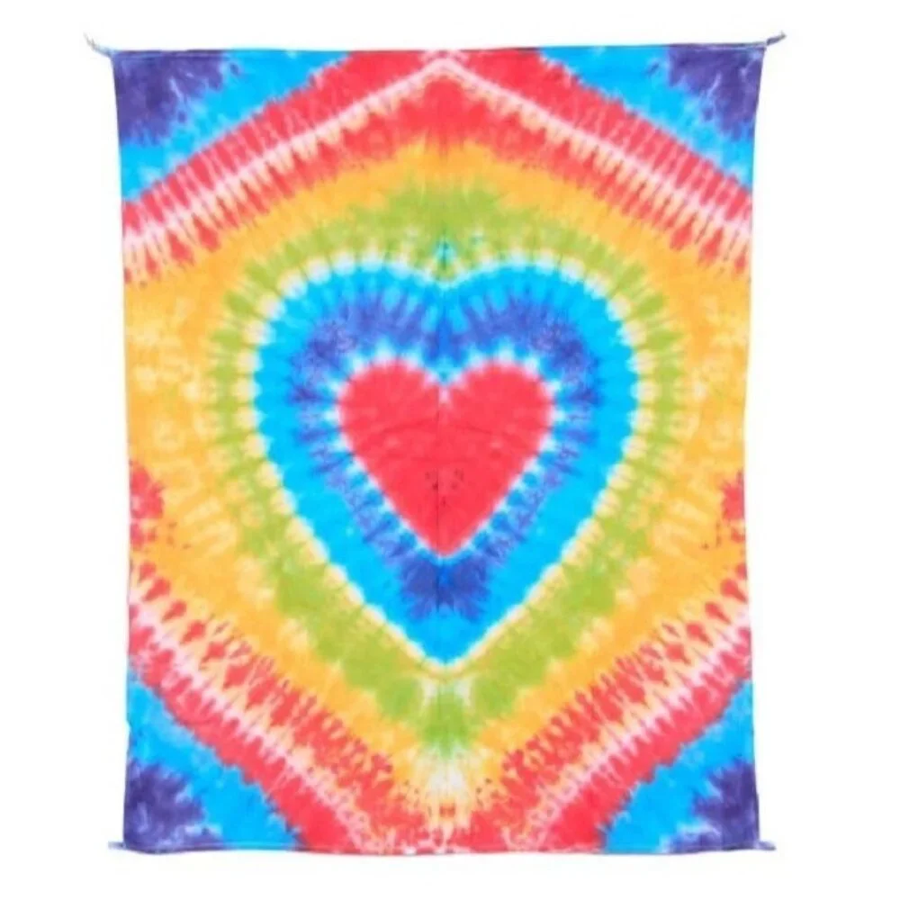 New Rainbow Mini Heart Tie Dye Gift Tapestry 30x45 Dorm Room Hippie Poster Decor